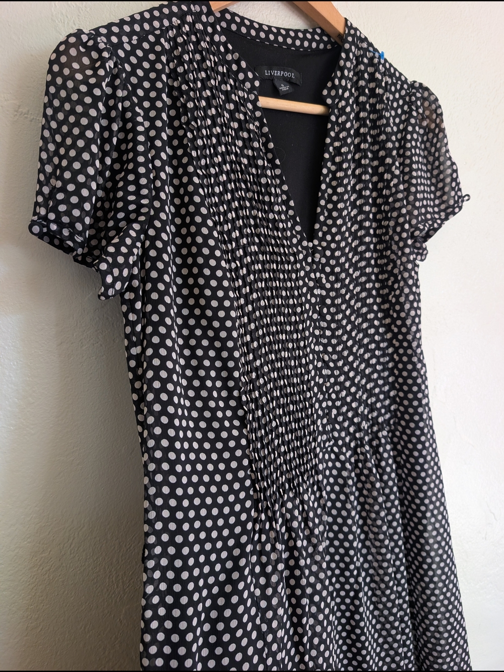 Liverpool Los Angeles Black Polka Dot Dress